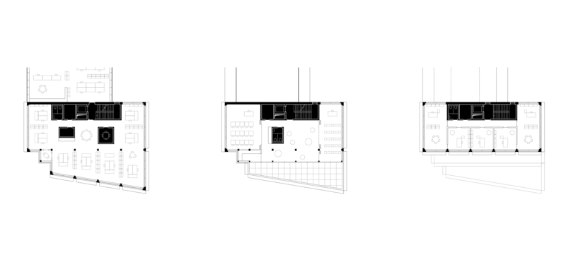 <p>&nbsp;Bürogeschoss, Aufenthaltsbereich mit Terrasse, Leitung</p>